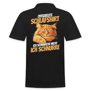 Official Sleep Shirt - Kitten with Red Fur - Men's Polo Shirt - black - Back - Kai (181cm)