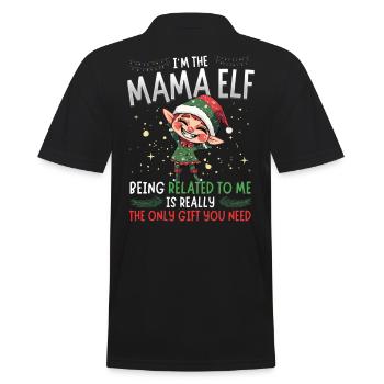 NoëlJe suis la maman elfe - Look partenaire de Noël - Polo Homme - noir - Dos - Kai (181cm)