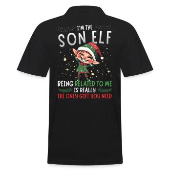Je suis le fils elfe - Look partenaire de Noël - Polo Homme - noir - Dos - Kai (181cm)