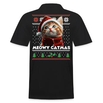 Le look de Noël assorti de Meowy Catma avec chaton - Polo Homme - noir - Dos - Kai (181cm)