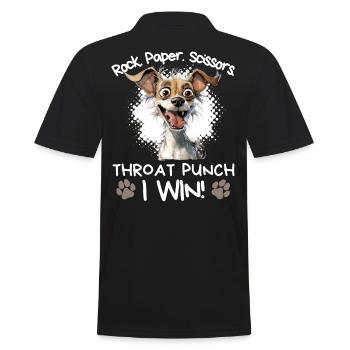 Rock Paper Scissors Jack Russell Sarkasmus Humor - Männer Poloshirt - Schwarz - Hinten - Kai (181cm)