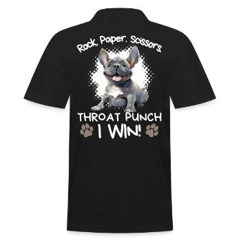 Rock Paper Scissors Französische Bulldogge Witzig - Männer Poloshirt - Schwarz - Hinten - Kai (181cm)