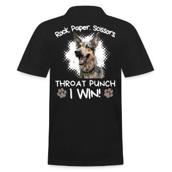 Rock Paper Scissors Deutscher Schäferhund Humo - Männer Poloshirt - Schwarz - Hinten - Kai (181cm)