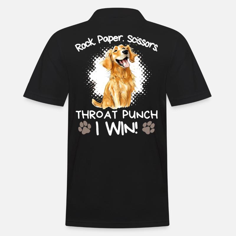 Roche Papier Ciseaux Golden Retriever Drôle - Polo Homme - noir