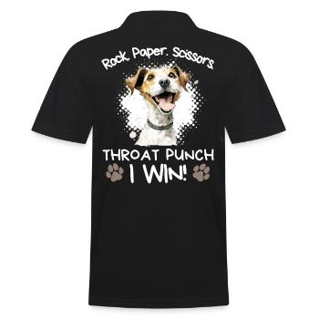 Rock Paper Scissors Jack Russell Terrier Humor - Männer Poloshirt - Schwarz - Hinten - Kai (181cm)