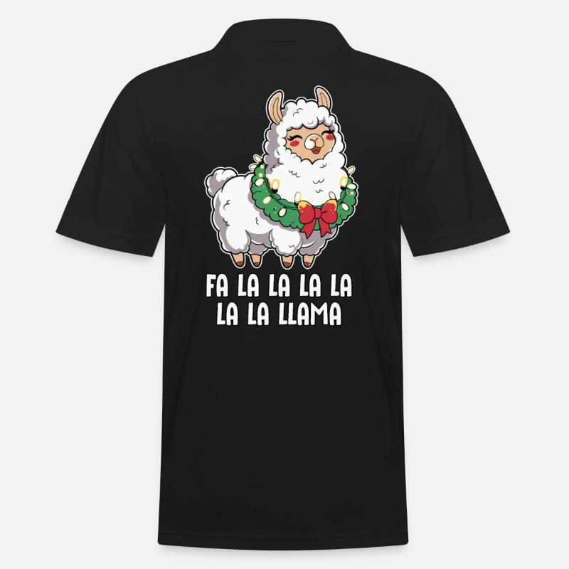 Fa La La Lama Lama Drôle de Noël - Polo Homme - noir