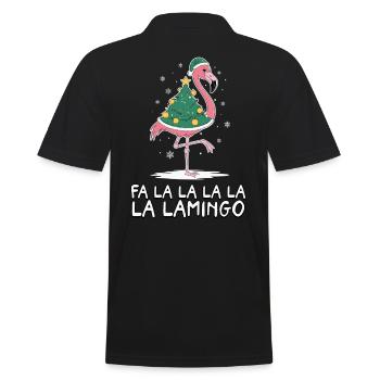 Fa La La Lamingo Drôle de Noël Flamingo - Polo Homme - noir - Dos - Kai (181cm)
