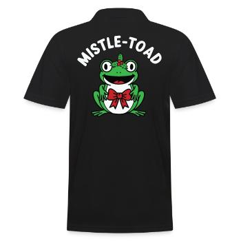 Mistle-Toad Funny Christmas Frog Christmas - Men's Polo Shirt - black - Back - Kai (181cm)