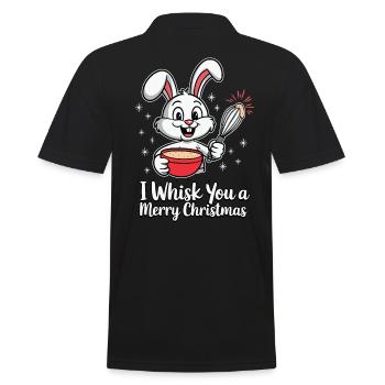 I Whisk You a Merry Christmas Weihnachten Hase - Männer Poloshirt - Schwarz - Hinten - Kai (181cm)