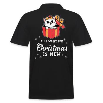Tout ce que je veux pour Noël, c’est miaou chat mignon - Polo Homme - noir - Dos - Kai (181cm)