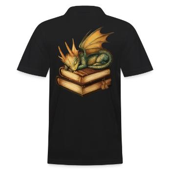 dragonDragon doré endormi – fantasy sur - Polo Homme - noir - Dos - Kai (181cm)