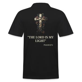 Jésus : Croix, Lumière, Espérance, Psaume 27:1 - Polo Homme - noir - Dos - Kai (181cm)