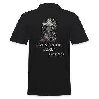 Cross of Jesus: Resurrection, Love, Redemption - Men's Polo Shirt - black - Back - Kai (181cm)