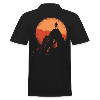 Bouldern: Bergsteigen in den Alpen bei Sonnenau - Männer Poloshirt - Schwarz - Hinten - Kai (181cm)