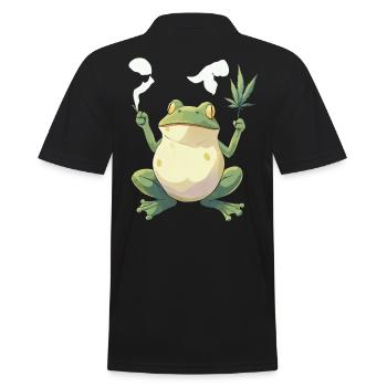 Grenouille avec joint et feuille de cannabis - Weed Frog - Polo Homme - noir - Dos - Kai (181cm)