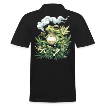 Grenouille avec joint - Grenouille de mauvaises herbes fumante - Polo Homme - noir - Dos - Kai (181cm)