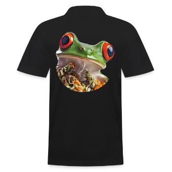 Grenouille de marijuana aux yeux rouges - Weed Design - Polo Homme - noir - Dos - Kai (181cm)