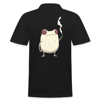 Grenouille aux yeux rouges et fleur de cannabis - Polo Homme - noir - Dos - Kai (181cm)