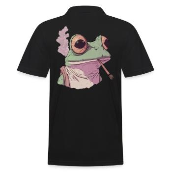 Grenouille avec d’énormes yeux et une articulation - Weed Frog - Polo Homme - noir - Dos - Kai (181cm)
