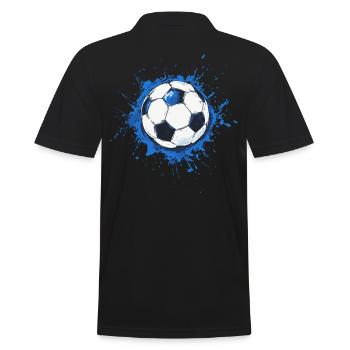 Blue Splash Football - Cool Club Logo - Men's Polo Shirt - black - Back - Kai (181cm)