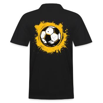 Yellow Splash of Color Soccer Color Explosion Sport - Men's Polo Shirt - black - Back - Kai (181cm)