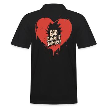 Goddammit Nomura – Herz Design - Männer Poloshirt - Schwarz - Hinten - Kai (181cm)