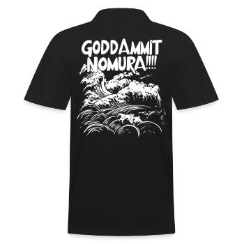 Goddammit Nomura – Japanische Wellen Design - Männer Poloshirt - Schwarz - Hinten - Kai (181cm)