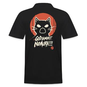 Goddammit Nomura – Katzen Design - Männer Poloshirt - Schwarz - Hinten - Kai (181cm)
