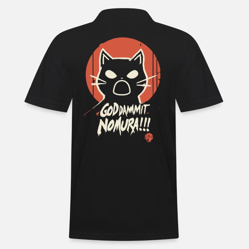 Goddammit Nomura – Katzen Design - Männer Poloshirt - Schwarz