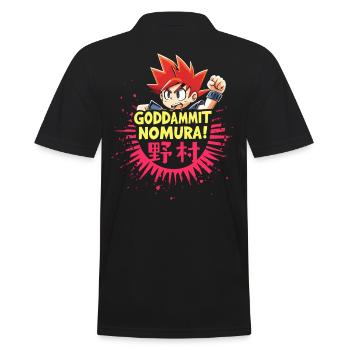 Goddammit Nomura - Conception de dessin animé - Polo Homme - noir - Dos - Kai (181cm)