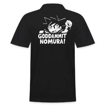 Goddammit Nomura – Chibi Design - Männer Poloshirt - Schwarz - Hinten - Kai (181cm)