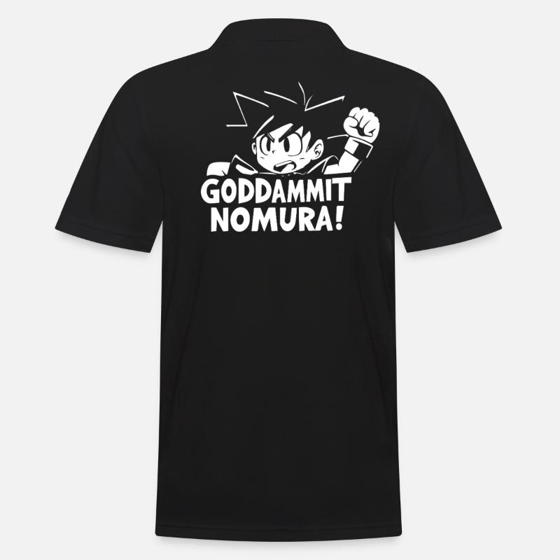 Goddammit Nomura – Chibi Design - Men's Polo Shirt - black
