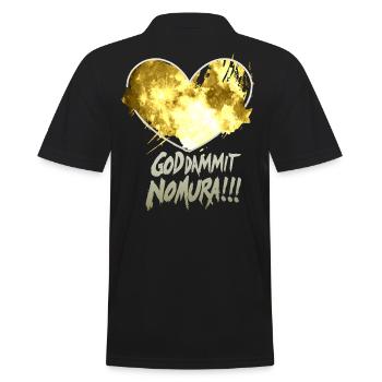 Goddammit Nomura – Goldenes Herz Design - Männer Poloshirt - Schwarz - Hinten - Kai (181cm)