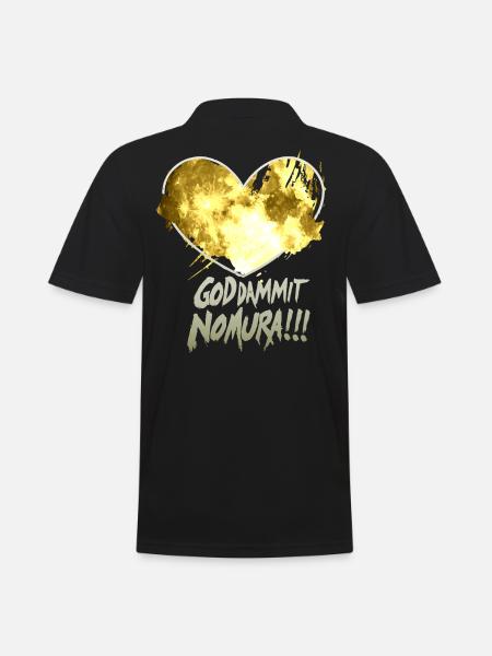 Goddammit Nomura – Golden Heart Design - Men's Polo Shirt - black