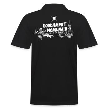 Goddammit Nomura – Skyline Design - Männer Poloshirt - Schwarz - Hinten - Kai (181cm)