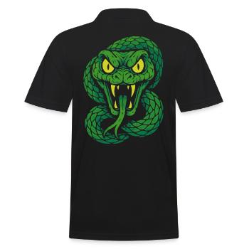 Serpent venimeux en colère dans le style néon - Polo Homme - noir - Dos - Kai (181cm)