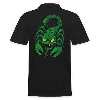 Scorpion vert vénéneux dans le style bande dessinée - Polo Homme - noir - Dos - Kai (181cm)