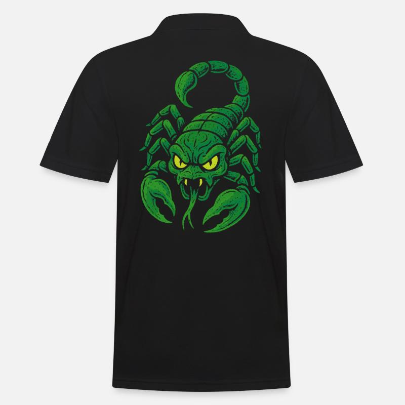 Giftgrüner Skorpion im Comicstil - Männer Poloshirt - Schwarz