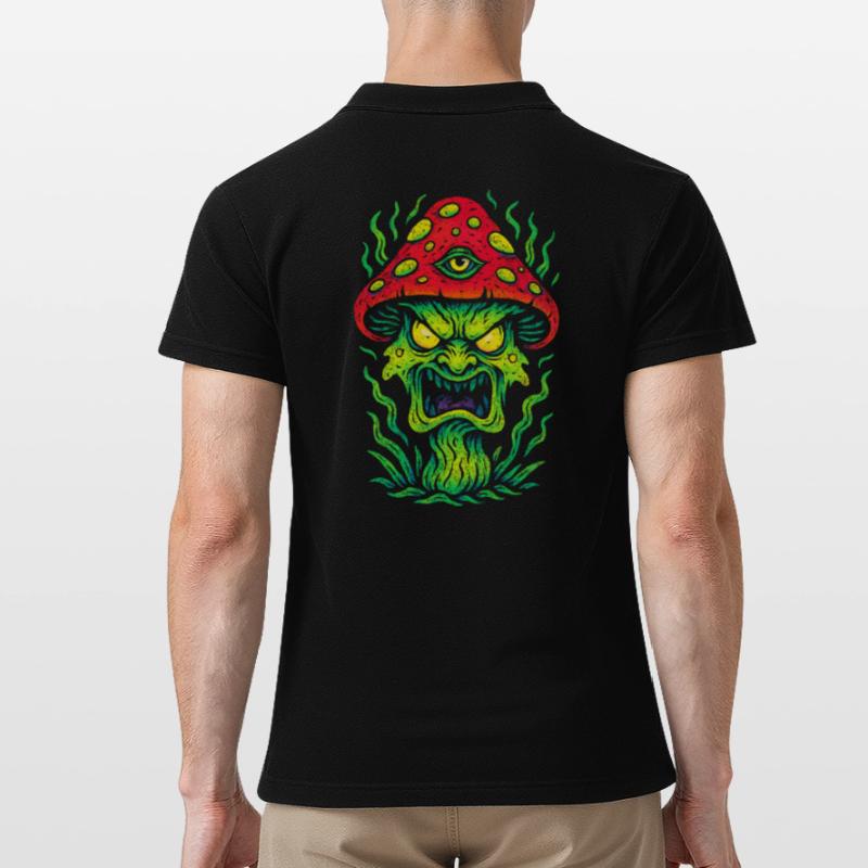 Psycho Toadstool with Third Eye Men's Polo Shirt