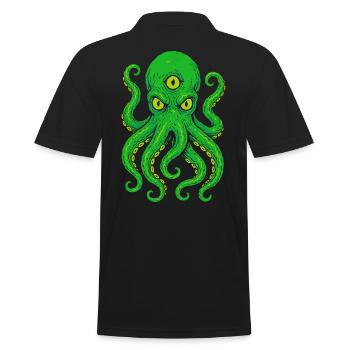 Tentacle Octopus with Third Eye Neon - Men's Polo Shirt - black - Back - Kai (181cm)