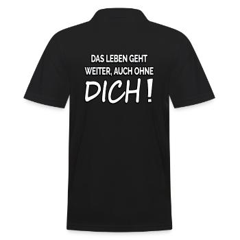 Das Leben geht weiter auch ohne dich trennung - Männer Poloshirt - Schwarz - Hinten - Kai (181cm)