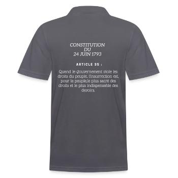 Constitution 24 juin 1793 - Polo Homme - charbon - Dos - Nico (186cm)
