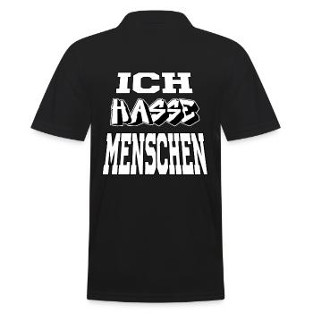 ich hasse menschen - Männer Poloshirt - Schwarz - Hinten - Kai (181cm)