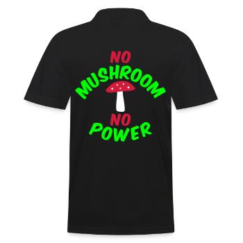 Pas de champignon pas de puissance (agaric de mouche) - Polo Homme - noir - Dos - Kai (181cm)