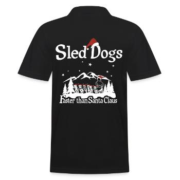 Schlittenhunde sind schneller als Santa Claus - Männer Poloshirt - Schwarz - Hinten - Kai (181cm)