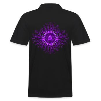 Kronenchakra Chakra - Männer Poloshirt - Schwarz - Hinten - Kai (181cm)