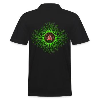 Herzchakra Chakra - Männer Poloshirt - Schwarz - Hinten - Kai (181cm)