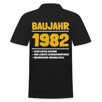Die Geschenkidee für alle Jahrgang 1982 - Männer Poloshirt - Schwarz - Hinten - Kai (181cm)