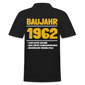 Die Geschenkidee für alle Jahrgang 1962 - Männer Poloshirt - Schwarz - Hinten - Kai (181cm)
