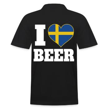 I love beer and the patriotic expression - Men's Polo Shirt - black - Back - Kai (181cm)